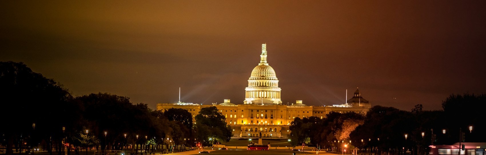 United States Capitol building at night